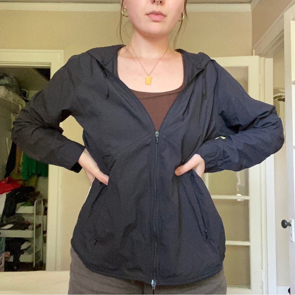 Lightweight black zip up jacket